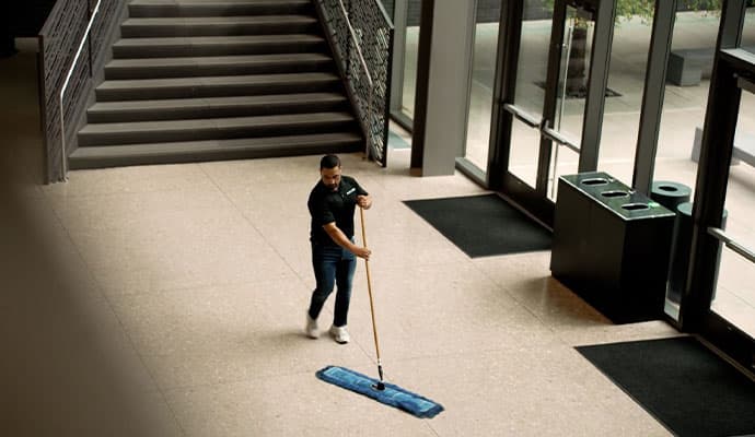 Ovaro Commercial cleaning crew servicing a professional Austin business