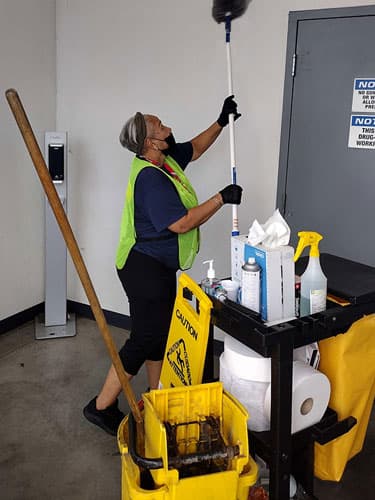 Dust and debris removal after construction in an Austin facility