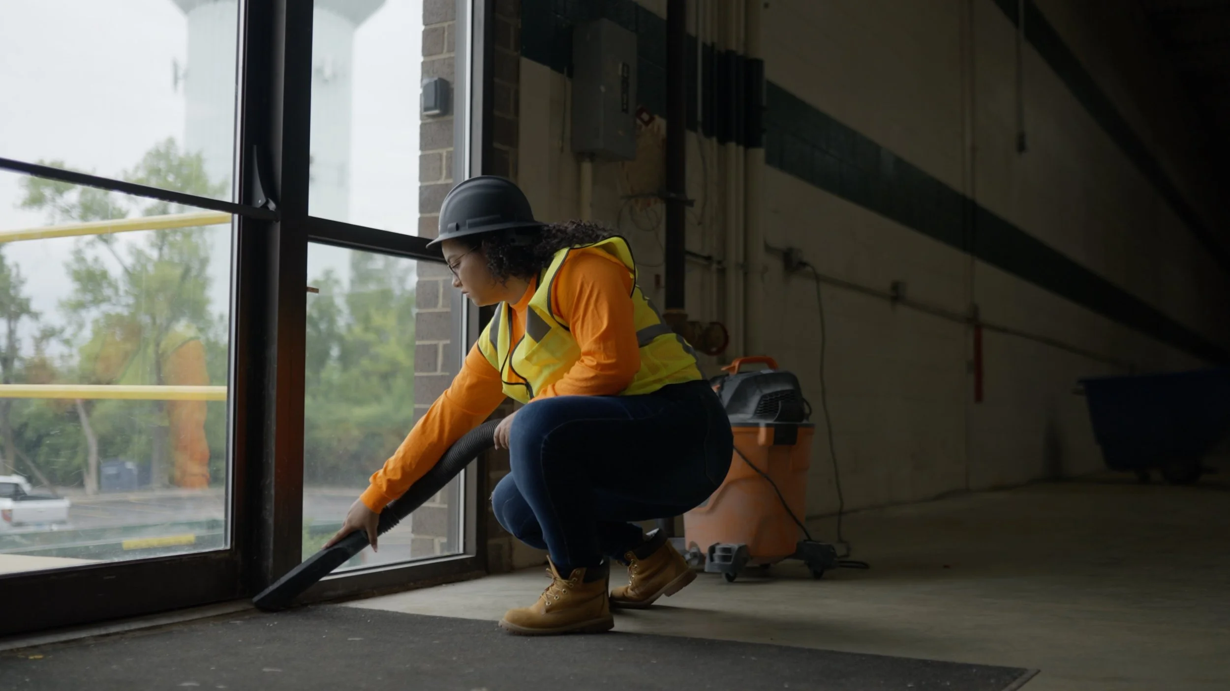 Dust and debris removal after construction in an Austin facility